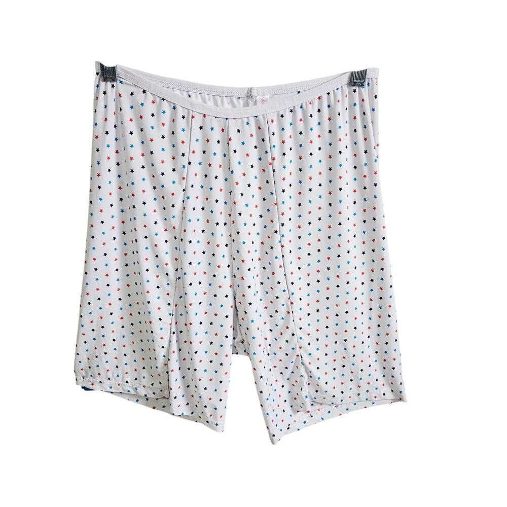 Undersummers Women's Size XL Slip Shorts Red White Blue Star Print Anti Chafing
